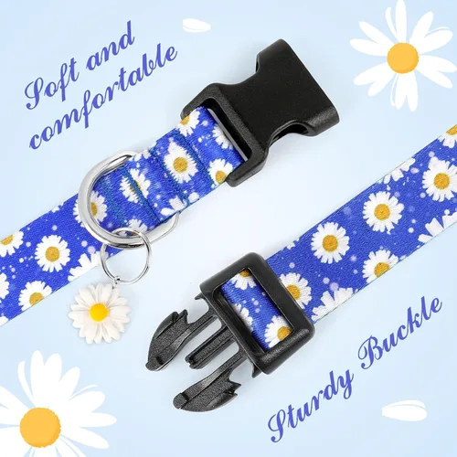 Miniatura 4 de Collares florales para perros grandes, collares suaves y lindos para perros y niñas, collar de flores bonitas con dijes de margaritas, regalo