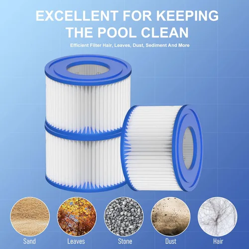 Miniatura 2 de Cartucho de filtro para bañera de hidromasaje tipo VI compatible con bomba de piscina Lay-Z-Spa, Coleman SaluSpa 90352E, 58323E, 58323 (paquete de 8)