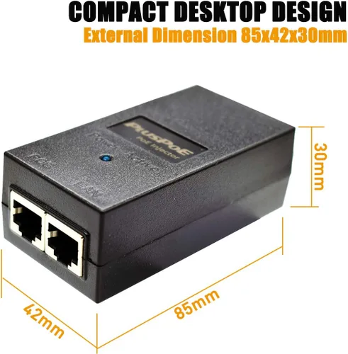 Miniatura 5 de Inyector Gigabit PoE, compatible con IEEE 802.3af, adaptador Ethernet POE de 48 V 100/1000 Mbps de repuesto para Ubiquiti U-POE-af, TP-Link POE