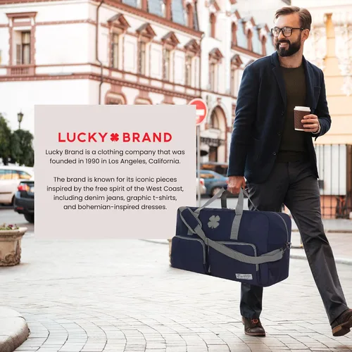 Miniatura 6 de Lucky Brand Bolso de fin de semana plegable para adultos con correa de hombro ajustable para adultos unisex, marino, Deportes