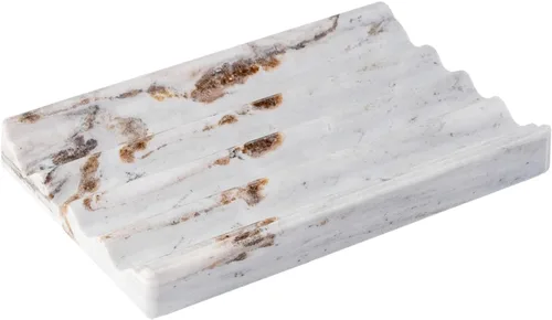 Miniatura 10 de Jabonera de mármol para ducha, soporte de jabón de barra con diseño de ondas de agua, fácil limpieza para fregadero de cocina, baño, bandeja de Agiax