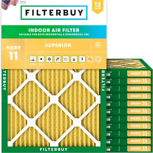 Miniatura 10 de Filterbuy Filtro de aire MERV 11 de 14 x 24 x 1 superior, defensa de mascotas y alergias (paquete de 12), filtros electrostáticos plisados