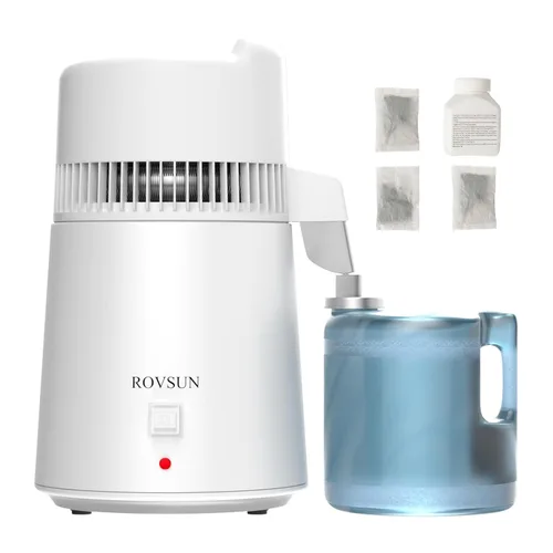 Miniatura 8 de ROVSUN - Destilador de agua de 1.1 galones/4L, máquina de agua destilada para encimera con recipiente libre de BPA, purificador de agua destilada