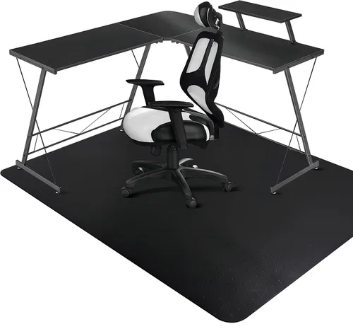 Miniatura 12 de SALLOUS Tapete para silla de oficina para alfombra, 45" x 53" tapete resistente para sillas para suelos alfombrados, tapete antideslizante con borde