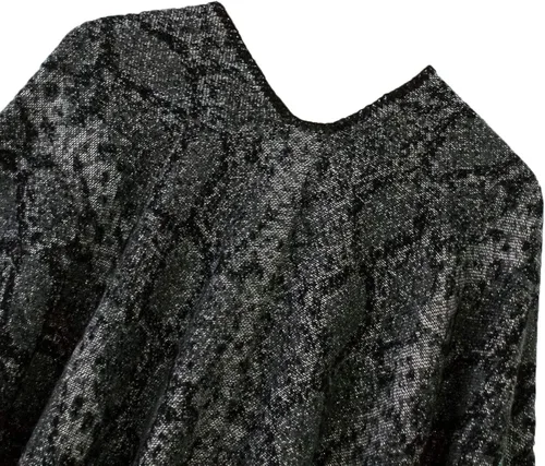Miniatura 4 de Chal estilo poncho con frente abierto con patrón vintage capa para mujer