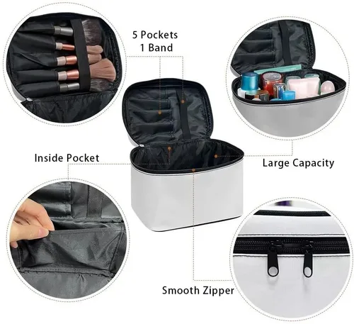 Miniatura 7 de JoyLamoria Bolsa de Maquillaje Portátil Bolsa de Cosméticos de Viaje Bolsa de Maquillaje con Gran Capacidad Bolsa con Cremallera, Aztec Southwestern