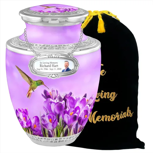 Miniatura 10 de Urnas de cremación estéticas de colibrí personalizadas para cenizas adultas, machos y hembras, Urnas funerarias de 200 libras para cenizas humanas