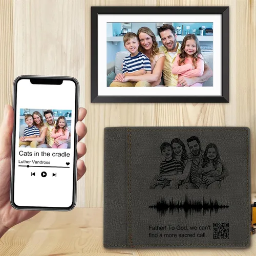 Miniatura 3 de Carteras de fotos personalizadas para hombresCartera grabada personalizadaRegalos personalizados para el padreMaridoHijo