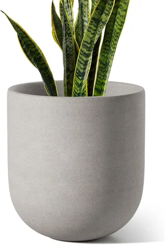 Miniatura 9 de LE TAUCI Maceta para plantas de 10 pulgadas, macetas de cerámica para plantas con orificio de drenaje y tapón de goma, macetas para plantas