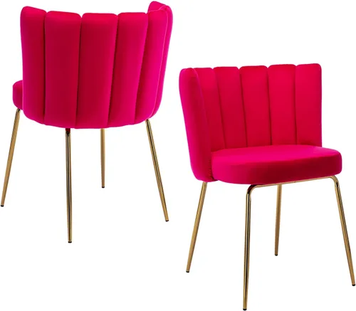 chairus Juego de 2 sillas de comedor, cómodas sillas de sala de estar, modernas sillas tapizadas de terciopelo para cocina, tocador, dormitorio con