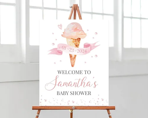 Miniatura 14 de Plantilla de letrero de bienvenida de baby shower de safari bohemio, letrero de baby shower de animales de selva editable, letrero de bienvenida