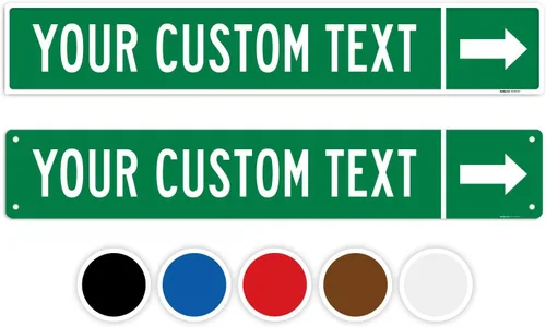 Miniatura 19 de Letrero direccional personalizado, flecha de dirección personalizada para letrero de Navidad, (SI-9583) 18 x 4 pulgadas, ACM, resistente a