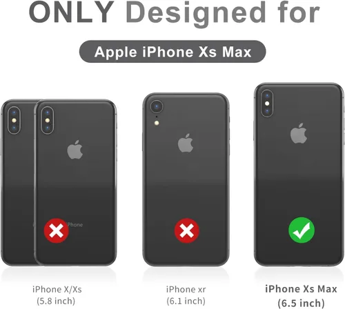Miniatura 2 de Funda para iPhone Xs Max, bonita funda [Don't Touch My Phone] a prueba de golpes, de doble capa, resistente, funda protectora de plástico