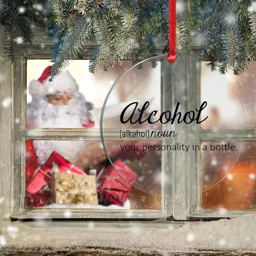 Miniatura 6 de Definición de sustantivo de alcohol, adorno acrílico de Navidad, decoración de árbol de Navidad, definición divertida, adorno de árbol de Navidad