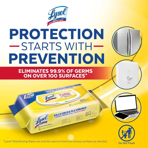 Miniatura 7 de Lysol Handi-Pack Toallitas desinfectantes, Horizonte más brillante, aroma campestre, (paquete de 4 – 320 ct en total)