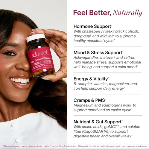 Miniatura 3 de Ladywell Cápsulas diarias de equilibrio hormonal Apoyo natural del ciclo para mujeres Apoya el estado de ánimo, hinchazón, calambres, salud