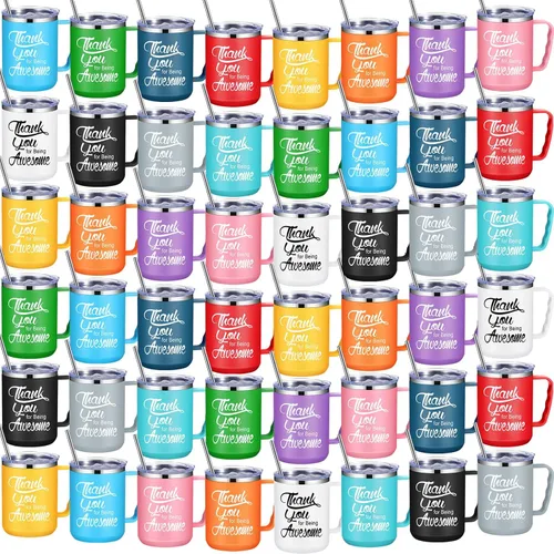 Miniatura 8 de Umigy 12 tazas de café de agradecimiento a los empleados, regalo a granel, taza de 17 onzas, vaso de viaje aislado de acero inoxidable, regalo