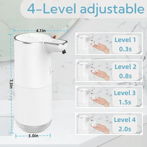 Miniatura 2 de Dispensador automático de jabón, dispensador eléctrico recargable de jabón para manos y platos para fregadero de cocina y baño, bomba sin contacto