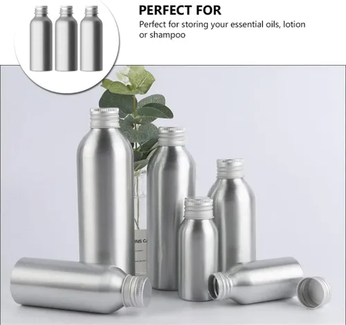 Miniatura 3 de Yardwe 3 Conjuntos de tapas de aluminio de aluminio a prueba de fugas botellas de viaje reutilizables botella de aceite recarga s vacío perfume agua