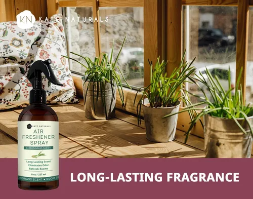 Miniatura 4 de Kate Naturals Ambientador en aerosol para el hogar. Aceite esencial de hierba limón, eliminador de olores, ambientador en aerosol para almohadas