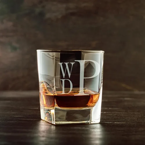 Miniatura 3 de Vaso de whisky con monograma Vidrio de rocas personalizado Vidrio de whisky padrino Vaso de whisky personalizado Vaso de whisky grabado