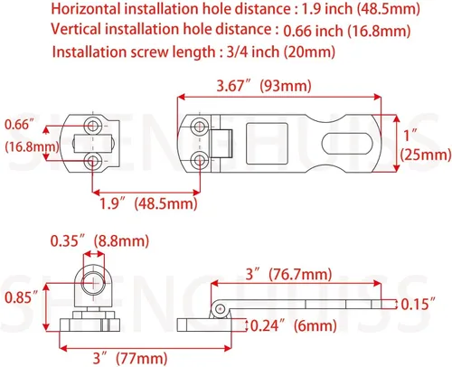 Miniatura 6 de SHENGHUISS Boat Door Lock Latch Anti-Rattle Lockable Hold Down Clamp Latch Marine Grade 316 Stainless Steel with Screws