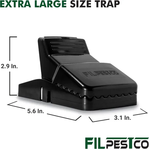Miniatura 3 de Juego de 6 trampas de resorte para ratas extra grandes de grado profesional, trampa para ratones, trampa reutilizable, resistente para control