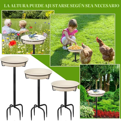 Miniatura 4 de Baños de pájaros para exteriores de alta resistencia, baños de pájaros desmontables de 35.5 pulgadas para la limpieza del jardín, cuenco de baño