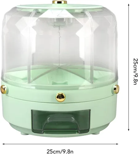 Miniatura 2 de Contenedor de almacenamiento de arroz y granos, dispensador de 13.2 lbs de capacidad, contenedor de almacenamiento de alimentos giratorio 360, caja