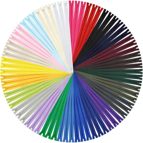 Miniatura 13 de Cremalleras, DOITEM 72 piezas de cremalleras para coser de 8 pulgadas, 12 pulgadas, 16 pulgadas, multicolor, cremallera de bobina de nailon para 20