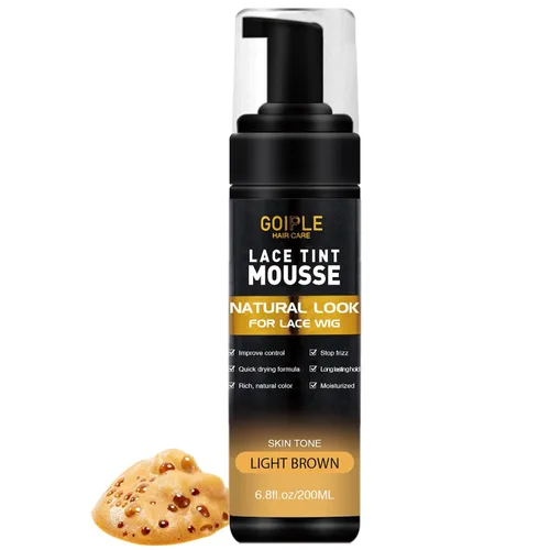 Mousse de Tinte para Encaje de Pelo Fundido, 6.8 fl oz Mousse de Tinte para Encaje para Mujeres, Pelucas de Encaje, Toupees y Piezas de Cabello con
