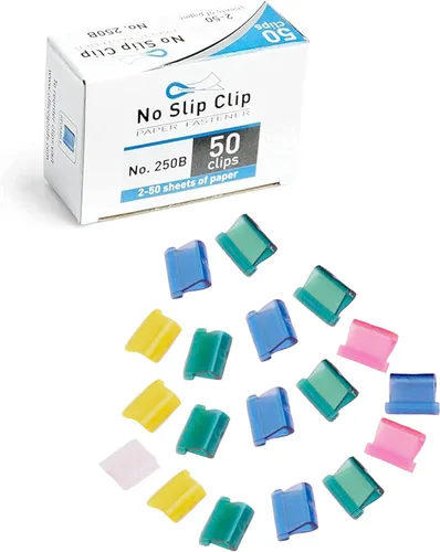Miniatura 8 de OfficeGoods Recambios de clip antideslizante – Se une hasta 50 páginas – Reutilizable – Funciona con dispensador de clip antideslizante – Caja de 50