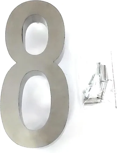 Miniatura 18 de Números de casa/letra de acero inoxidable de 8 pulgadas, grado 316 (UNS S31600), número de calle para exteriores, interiores, edificios