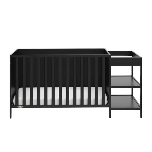 Miniatura 3 de Graco Theo - Cuna y cambiador convertible 5 en 1 (Negro) Certificado GREENGUARD Gold, se convierte en cama de día, cama infantil, cama