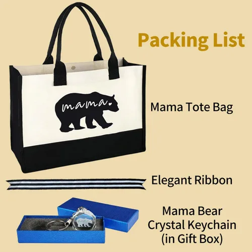 Miniatura 4 de Mothers Day Gifts for New Mom Pregnancy Gifts Tote Bags for Women Mommy Mama Tote Bag for Hospital Shopping Birthday