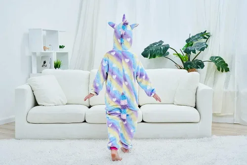 Miniatura 48 de Pijama de unicornio unisex para niños, enteritos para disfraz, Halloween
