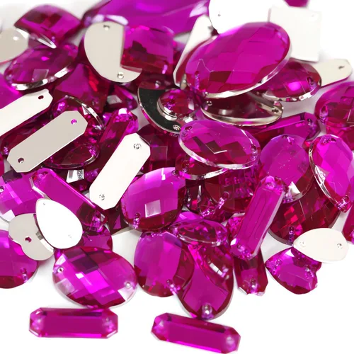 Miniatura 7 de 230 piezas de diamantes de imitación de forma mixta, piedras acrílicas con parte trasera plana, piedras de diamante para manualidades, manualidades