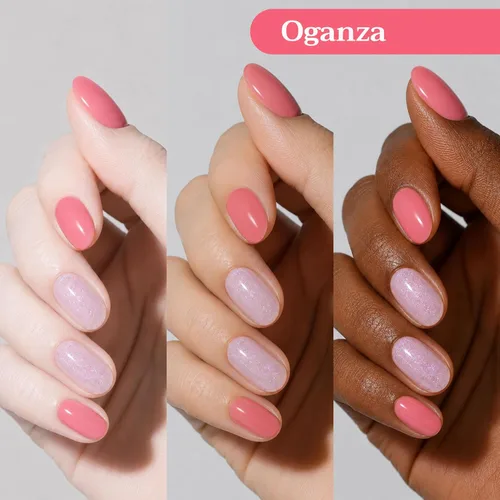 Miniatura 3 de Juego de esmaltes de uñas rosa coral, juego de 3 piezas a base de agua vegano melocotón y rubor nude con capa superior brillante Uñas frescas