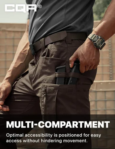 Miniatura 124 de CQR – Pantalones tácticos elásticos tipo cargo para hombre, resistentes al agua, de tela ripstop (antidesgarros), ligeros, ideales para uso diario