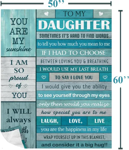 Miniatura 7 de Regalos para hija, regalo de hija de mamá papá, hijas regalos de cumpleaños para cumpleaños, Navidad, graduación, San Valentín, manta de 60 x 50