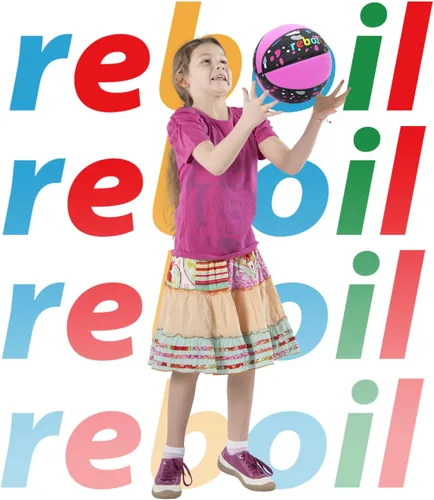 Miniatura 5 de Premium Rubber/Leather Basketball - Kids & Youth, Size 3/4/5/6/7 Rosa/Multi-Splatter