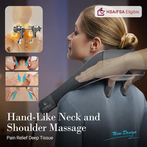 Miniatura 2 de CuPiLo Shiatsu Masajeador de cuello y hombros con calor [control remoto], HSA elegible para la FSA, masajeador de cuello 6D para aliviar el dolor