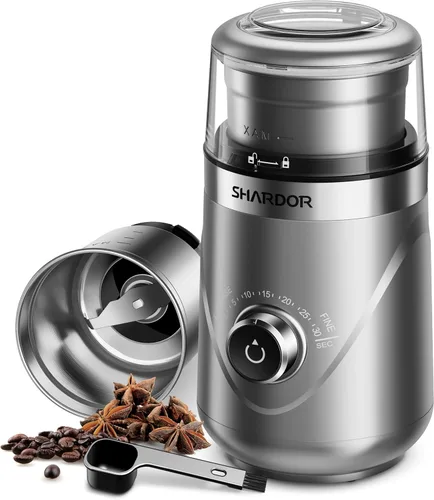 Miniatura 14 de Shardor - Molinillo ajustable de grano de café eléctrico, para hierbas/especias, molinillo de espresso con 1 cuenco extraíble de acero inoxidable