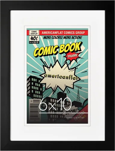 Americanflat Marco de cómic de 12 x 15.5 pulgadas con plexiglás pulido, uso como 6 x 10 pulgadas con paspartú o 12 x 15.5 pulgadas sin paspartú,