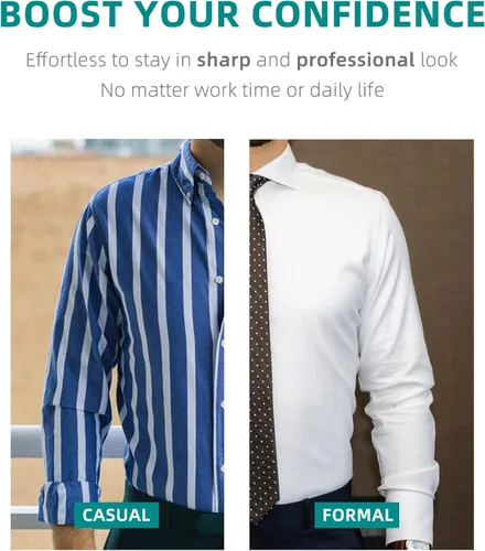 Miniatura 3 de DOMAXCAI Estadías de camisa para hombres, camiseta mejorada, soportes ajustables de primera calidad, abrazaderas de bloqueo antideslizantes, ligas