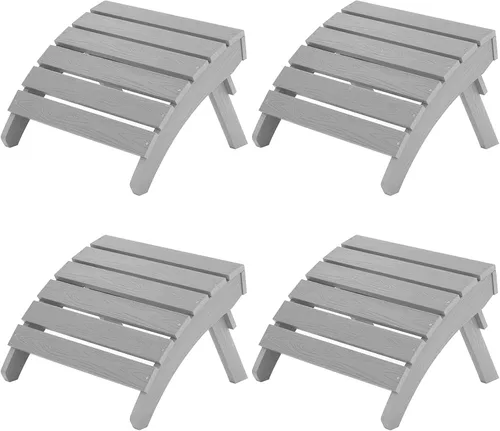 Miniatura 23 de MXIMU Taburete otomano plegable Adirondack para exteriores: Taburete de plástico HIPS para patio, fácil montaje, reposapiés para todo tipo de clima