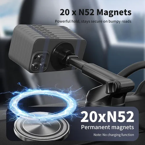 Miniatura 2 de Soporte magnético mejorado para teléfono, soporte de teléfono ajustable de 360° para automóvil, 3 en 1 para soporte de automóvil Magsafe - Soporte