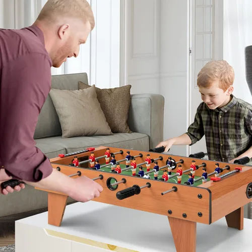 Miniatura 2 de Giantex Mesa de futbolín de 27 pulgadas, fácil de montar de madera con pelotas de fútbol, juego de fútbol de interior para salas de juegos, bares