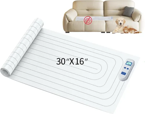 Miniatura 8 de Alfombrilla de Scat para gatos y perros, alfombrilla electrónica recargable de entrenamiento de mascotas de 59 x 11 pulgadas, disuasorio mejorado