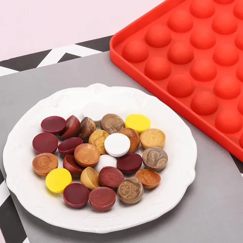 Miniatura 4 de 2 Piezas de Moldes Pequeños de Silicona d, Moldes Semi Esféricos de 140 Cavidades para Chocolate, Horneado, Dulces Caseros, Cuentas de Cera